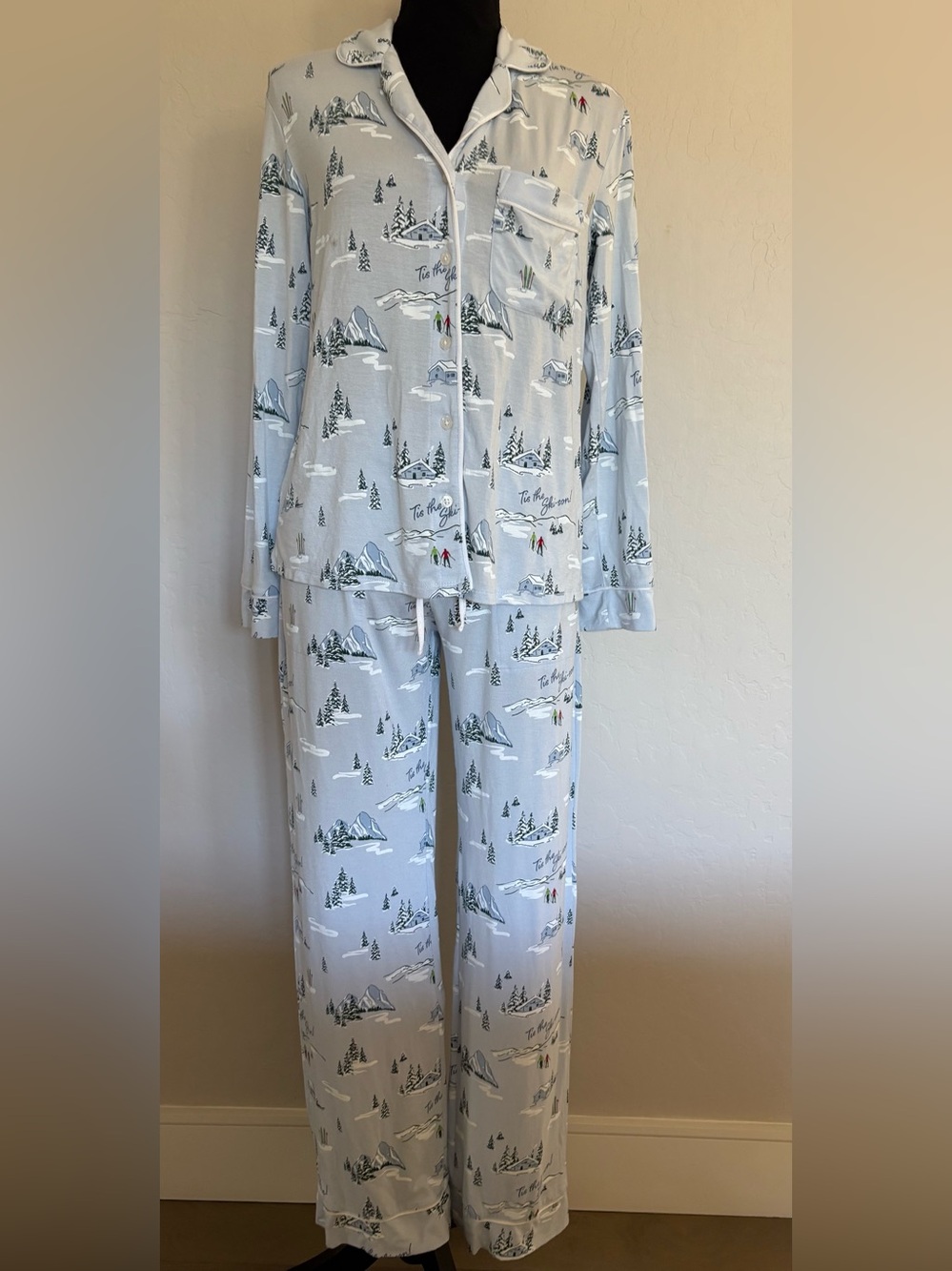 Auden Light Blue Mountain-Print Women’s  Pajama Set
